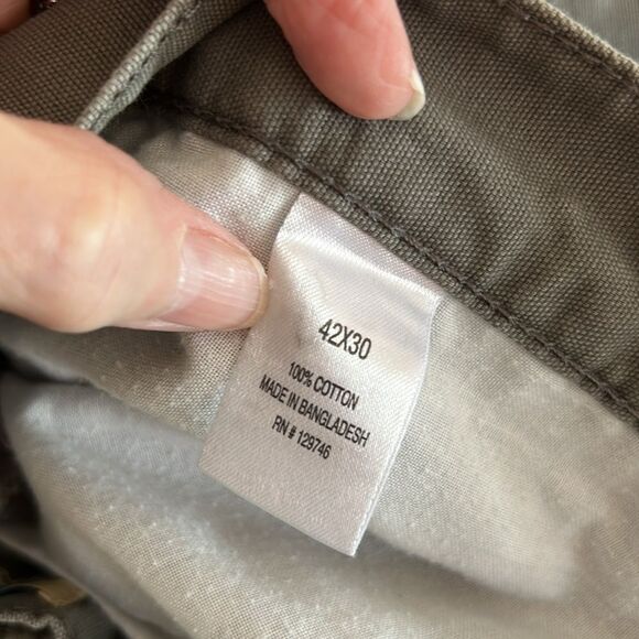 size 42 x 30 Blue Mountain Men's Cargo Olive Green Pants good condition - Picture 6 of 7